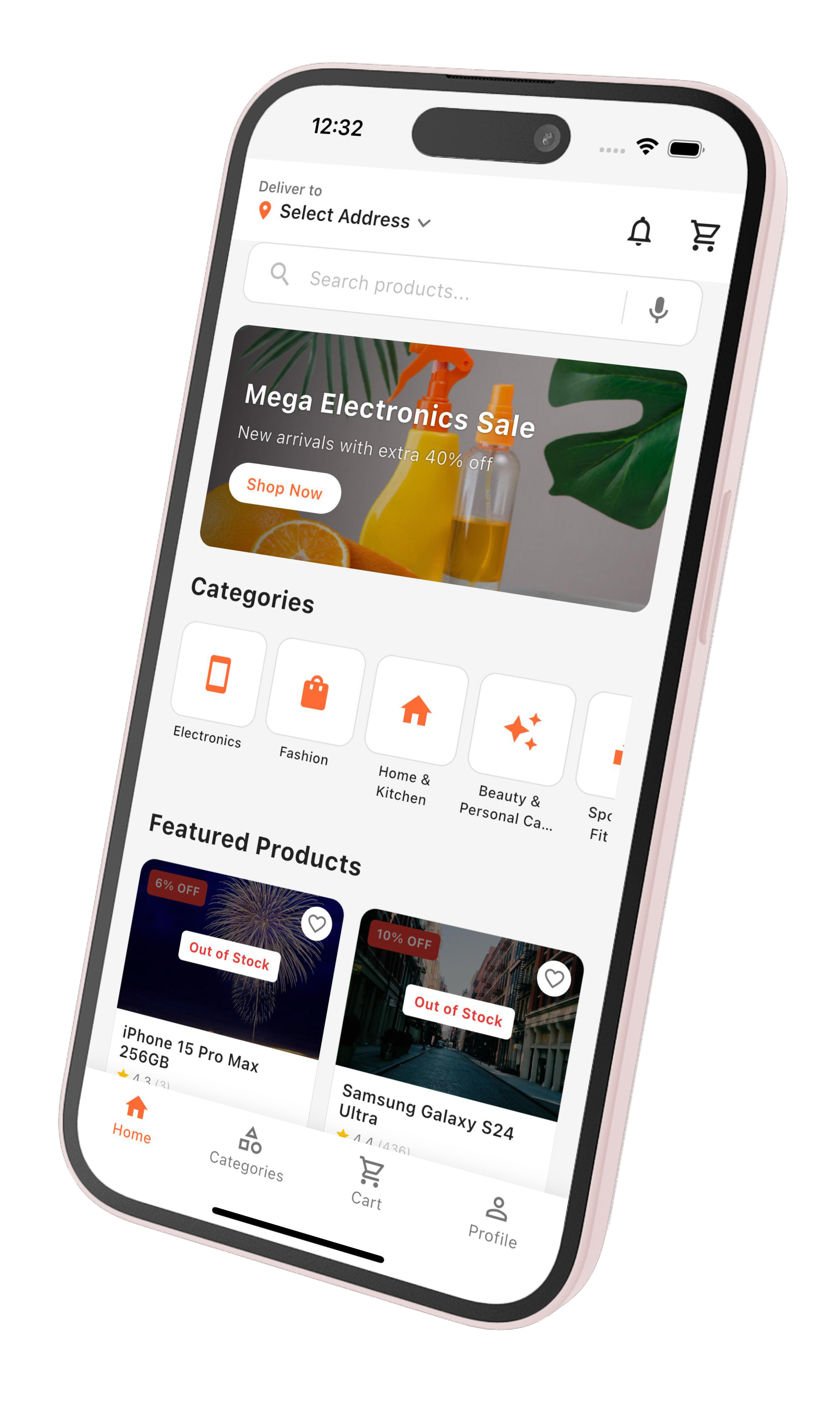 Customer mobile app with 5 themes