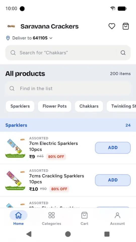 Saravana Crackers app