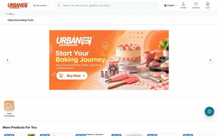 Urban Cash and Carry website