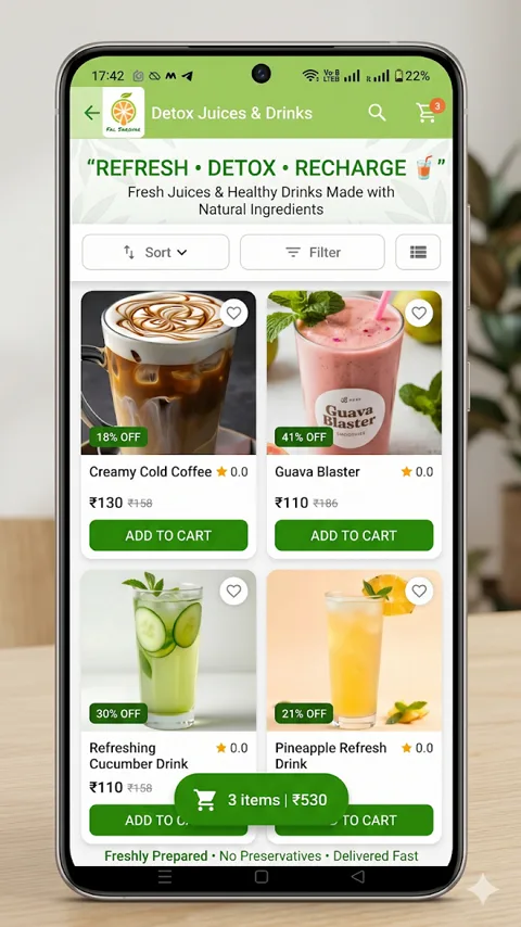 Fal Sarovar app — category listing (real Play Store screenshot)
