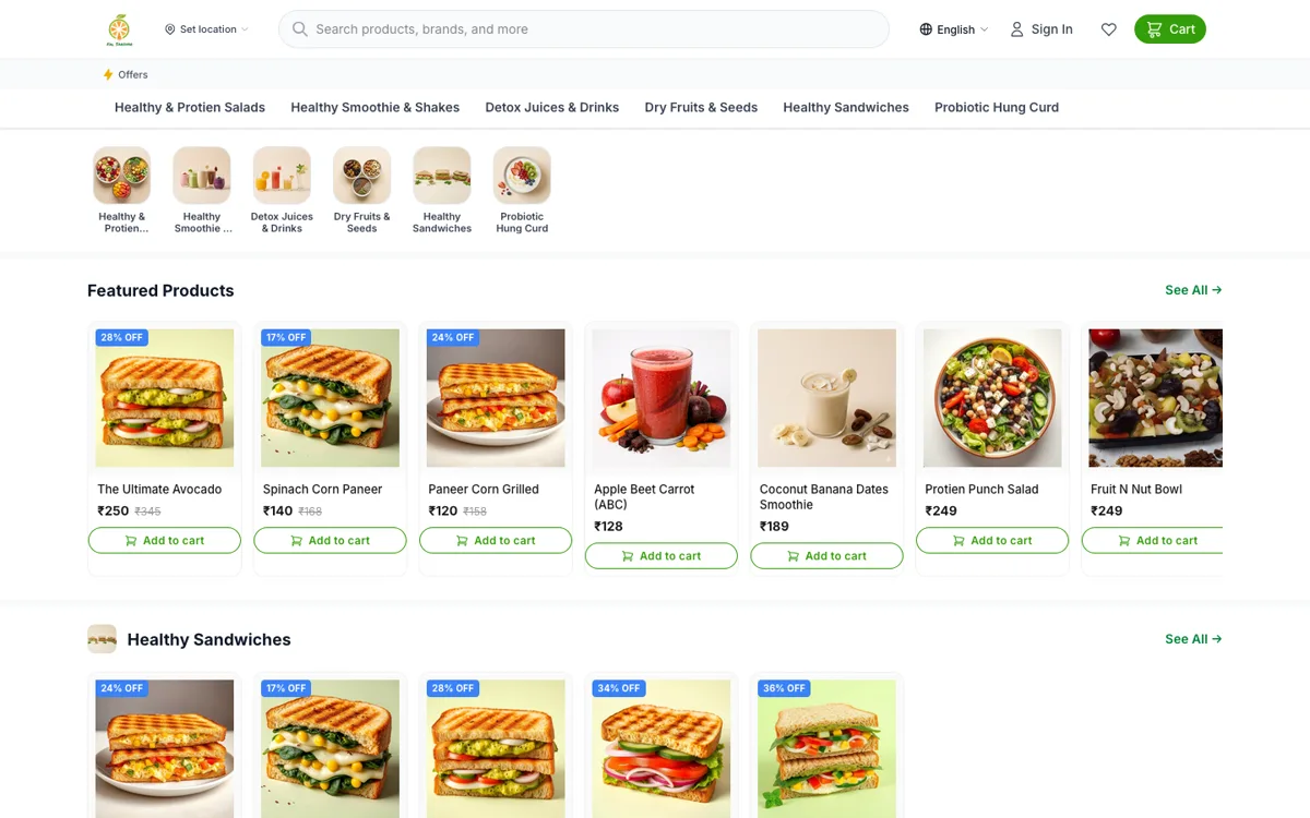 Fal Sarovar — a live ecommerce store built on FlexiCommerce