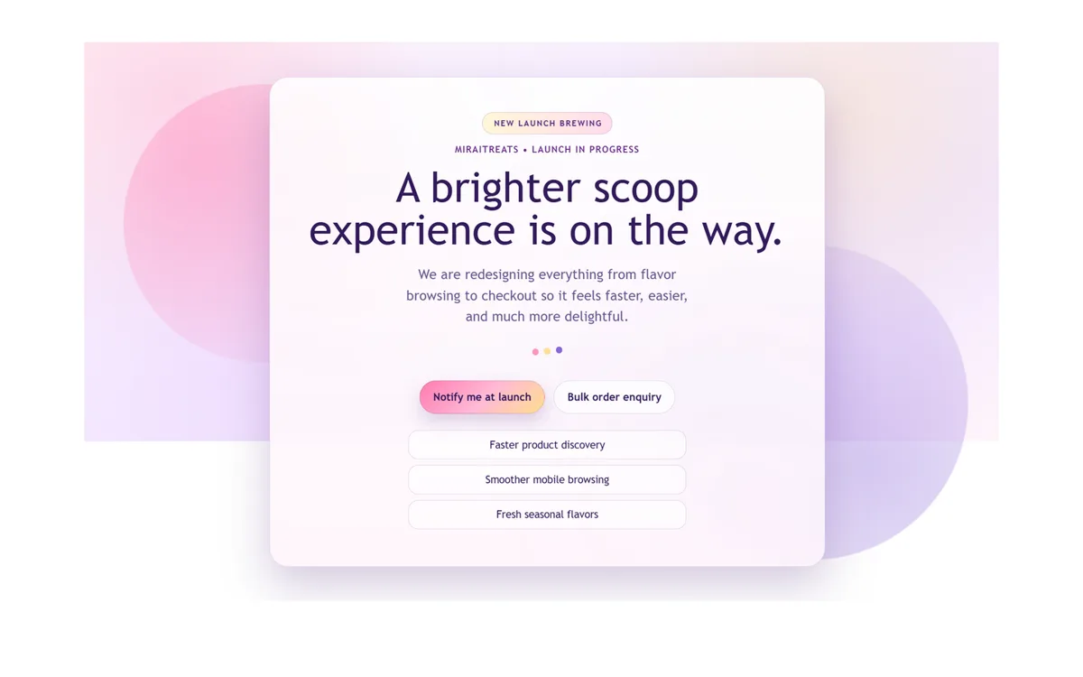 MiraiTreats — live ecommerce store built on FlexiCommerce